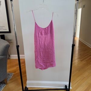 Zara Vibrant Pink Crinkle mini dress